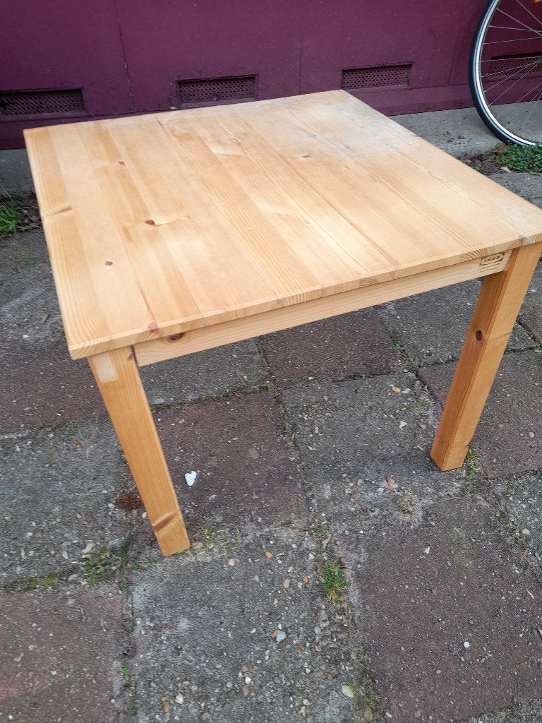 Blank houten (vierkant) tafel, Ophalen, Zo goed als nieuw