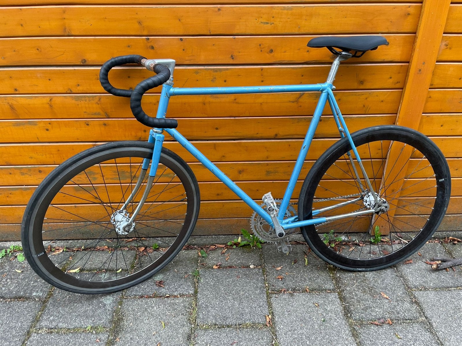 Stijlvolle Fixie Single Speed Fiets - Lichtblauw, Fietsen en Brommers, Gebruikt, Velgrem, 53 tot 57 cm, Ophalen