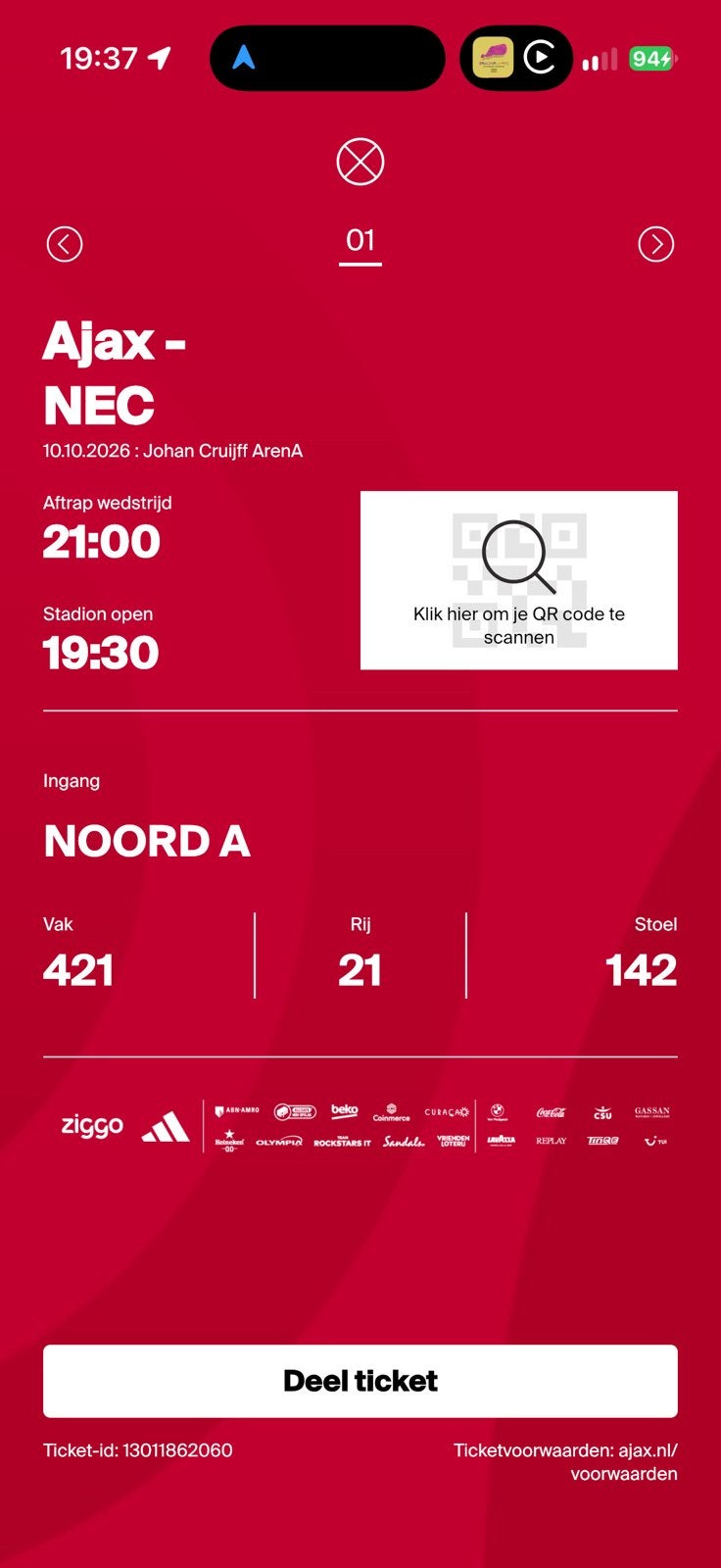 Ajax - Nec mooie plaats, Eén persoon, Februari