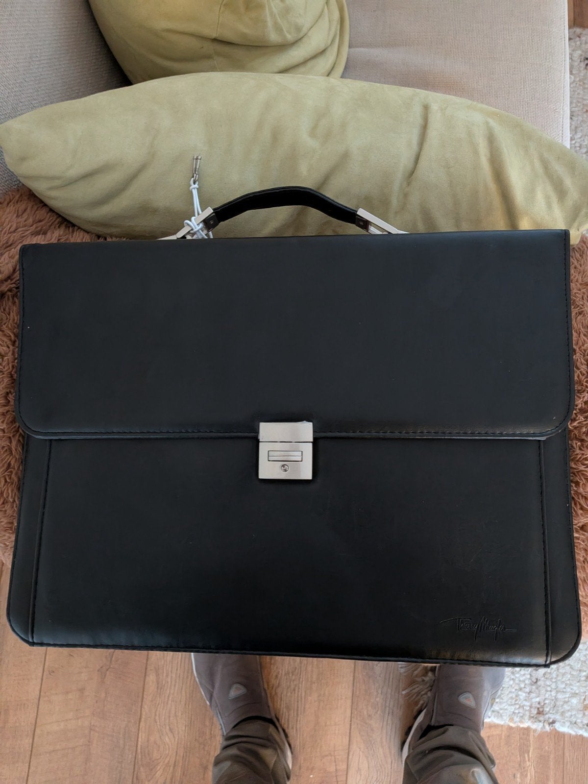 Zwarte aktetas / laptoptas van bv Pierre cardin, Zwart, Minder dan 95 cm, Ophalen of Verzenden, Zo goed als nieuw