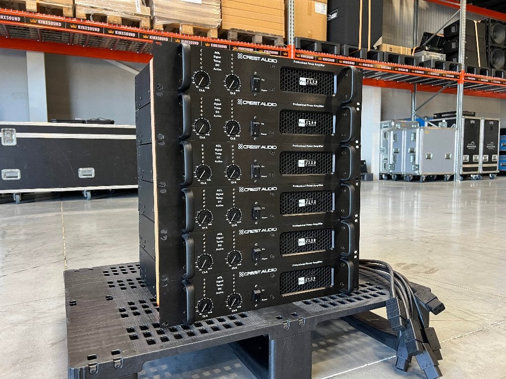 6x Crest Audio Pro 8200 2x2250W/2Ohm amplifier, Ophalen of Verzenden, Gebruikt, 150 watt of meer, Overige merken