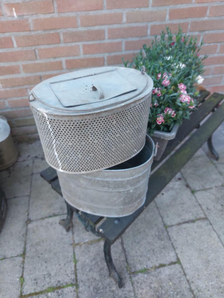 Vintage Zinken Levend Aas Emmer - Perfect voor Vissers, Ophalen