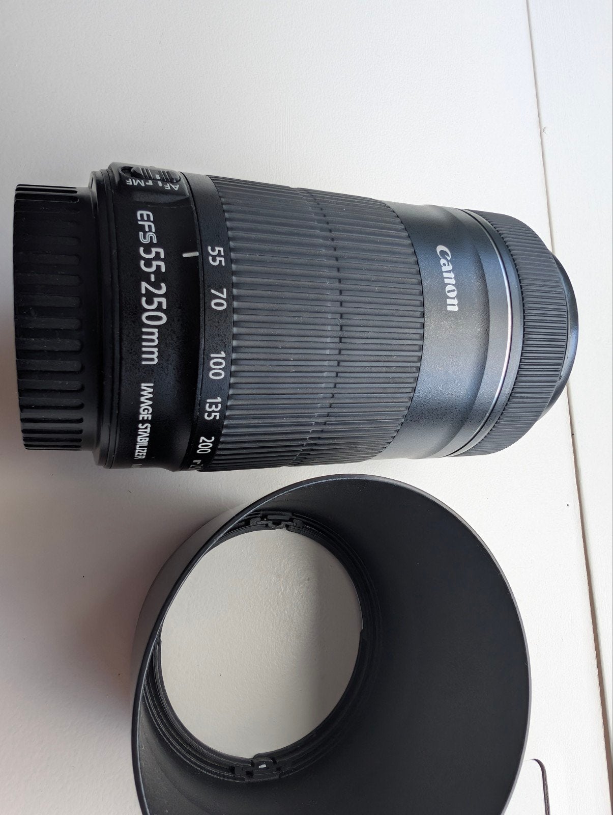 Canon EF-S 55-250mm f/4-5.6 IS STM lens met Viltrox adapter, Audio, Tv en Foto, Fotografie | Lenzen en Objectieven, Canon, Zo goed als nieuw