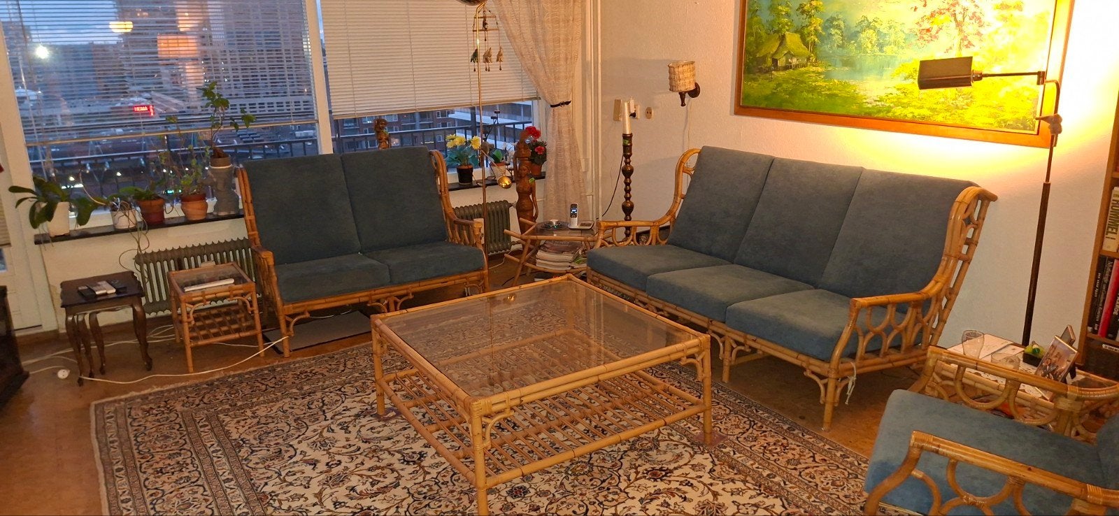 Een complete Rotan meubelset jaren 70 Singapore, Ophalen, Gebruikt, Riet of Rotan, Seventies