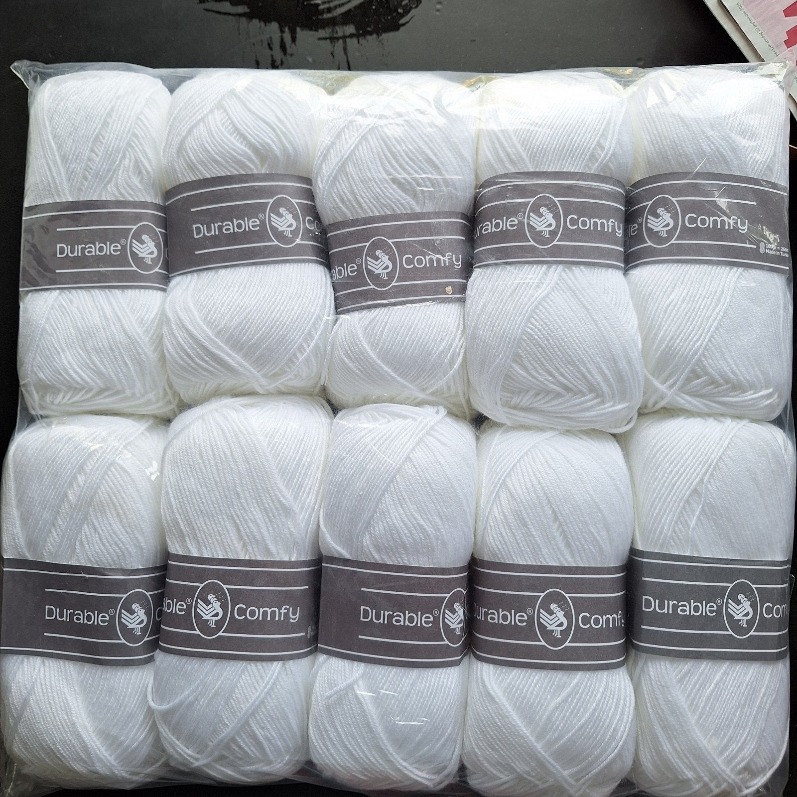 Durable Comfy garen - 100% microvezel acryl - Wit, Ophalen of Verzenden, Nieuw, Breien of Haken, Wol of Garen