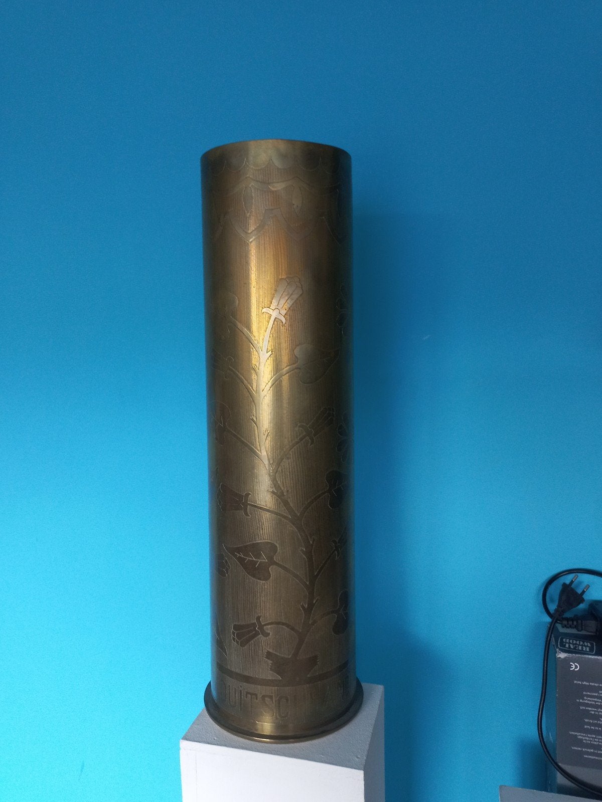 Duitse wo1 trench-art huls "Battj Duitsland" 1914, Verzenden, Landmacht, Duitsland, Hulzen of Bodemvondsten