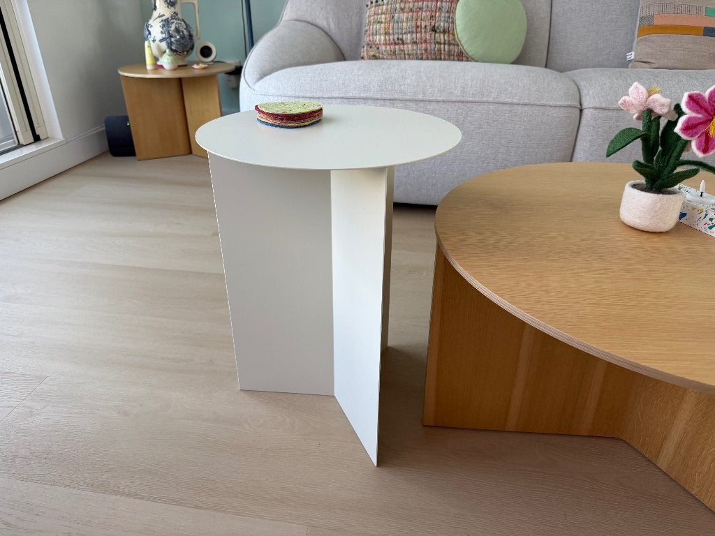 Hay slit bijzettafel wit staal, (h) 47 x (Ø) 35 cm, Ophalen, Minder dan 45 cm, Minder dan 55 cm, Gebruikt