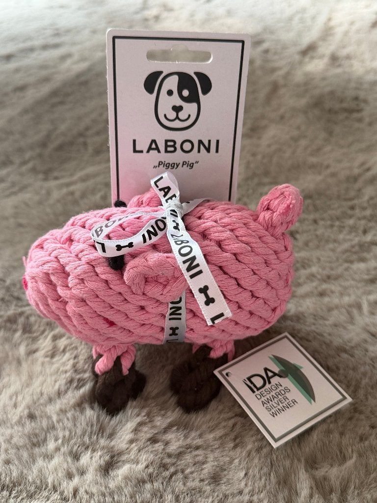 LABONI Piggy Pig – Roze varken hondenspeelgoed van katoen, Dieren en Toebehoren, Verzenden, Nieuw, Kauwspeelgoed, Overige merken
