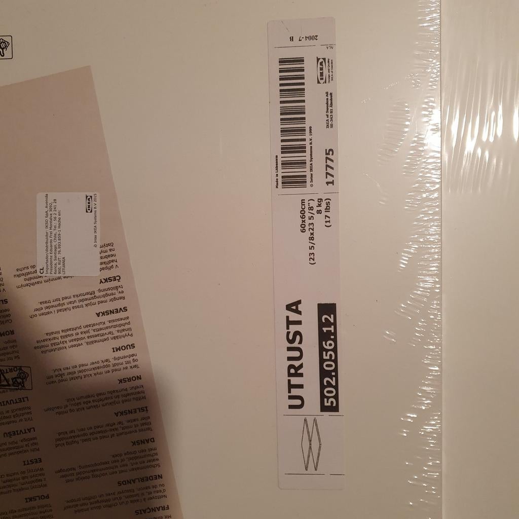 IKEA UTRUSTA Plank 60x60 cm Wit - Nieuw in verpakking, Huis en Inrichting, Keuken | Keukenelementen, Wit, Nieuw, Minder dan 100 cm