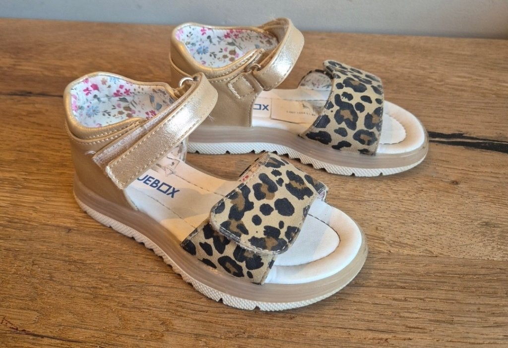 Sandalen Goud Panter Maat 26, Overige typen, Zo goed als nieuw, Onbekend, Verzenden