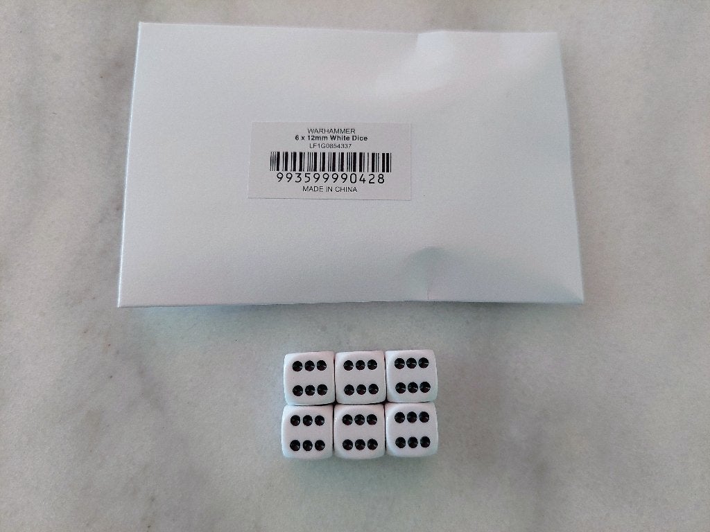 6 12mm Warhammer Games Workshop Dobbelstenen Dice, Hobby en Vrije tijd, Wargaming, Ophalen of Verzenden, Nieuw, Warhammer, Toebehoren