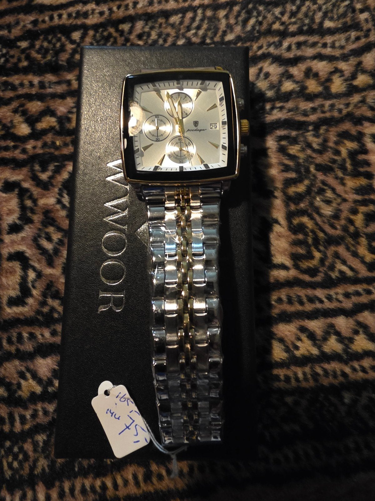 Poedagar Heren Horloge - Nieuw in doos, Ophalen of Verzenden, Nieuw, Staal, Overige merken
