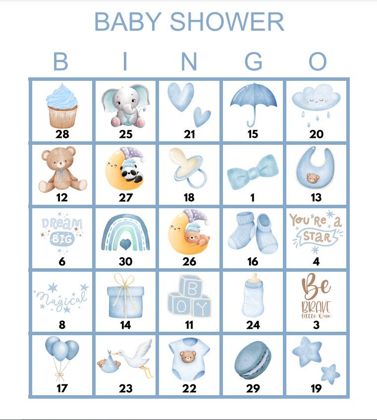 Baby Bingo - Babyshower - Jongen >Snelle Verzending<, Ophalen of Verzenden, Nieuw, Feestartikel, Geboorte of Huwelijk