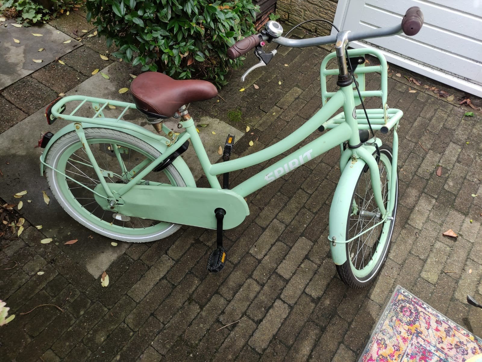 Spirit fiets met voordrager - Mintgroen, Terugtraprem, Gebruikt, 50 tot 53 cm, Ophalen