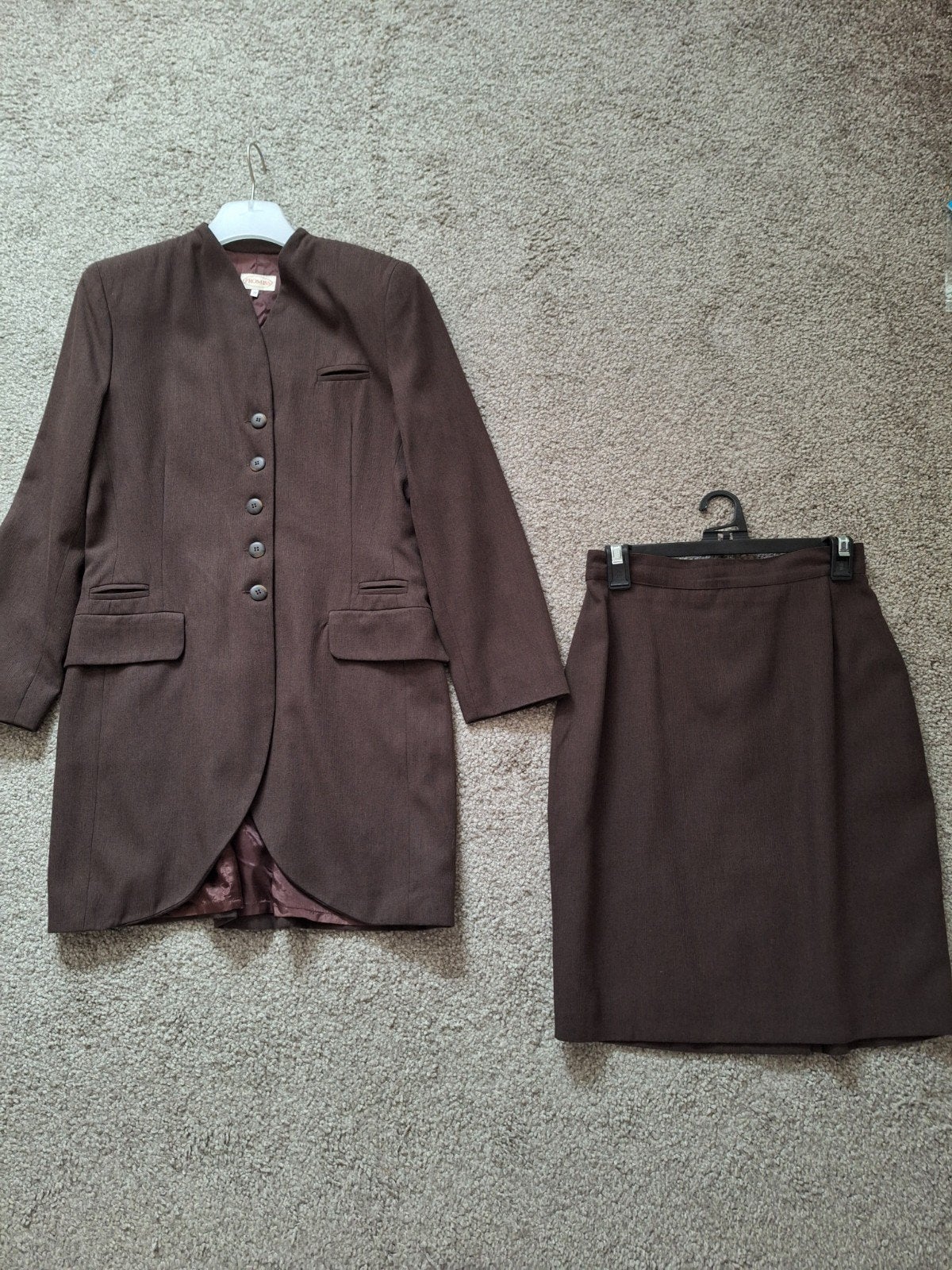 Bruin damespak - Jasje en rok maat 38, Kleding | Dames, Maat 38/40 (M), Promiss, Bruin, Ophalen of Verzenden