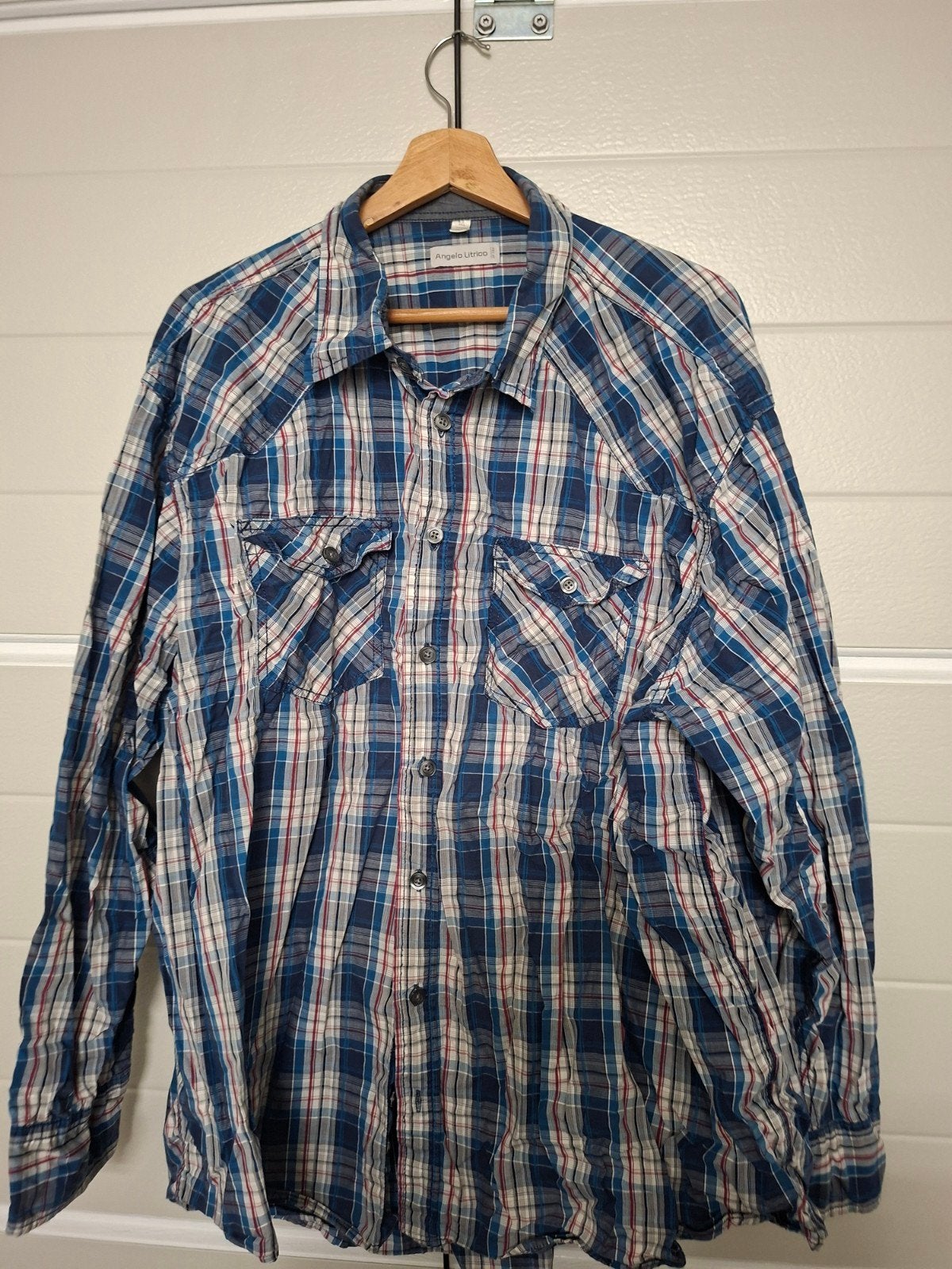 Angelo Litrico Overhemd Maat 3XL - Geruit Blauw/Rood, Blauw, Angelo Litrico, Ophalen of Verzenden, Overige halswijdtes