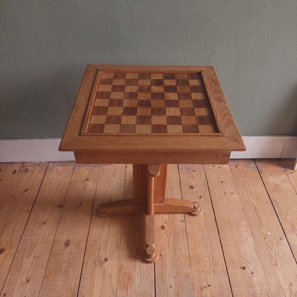 Lucky Vintage Handgemaakt houten schaaktafeltje, Ophalen, Gebruikt, ., .