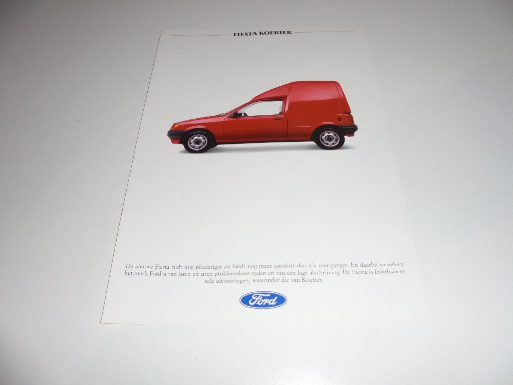 leaflet Ford Fiesta Koerier, Ophalen of Verzenden, Nieuw, Ford
