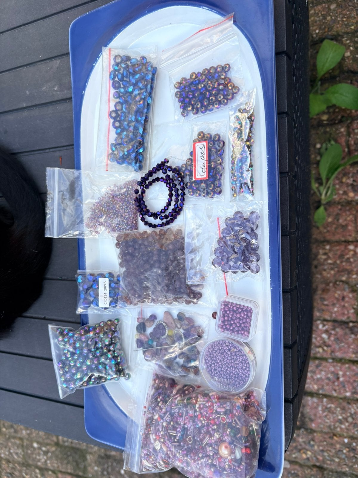 Glas kralen set paars, Hobby en Vrije tijd, Ophalen of Verzenden, Nieuw, Kraal