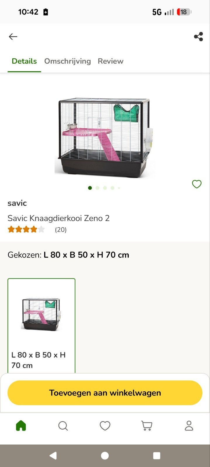 Gratis knaagdieren kooi, Ophalen