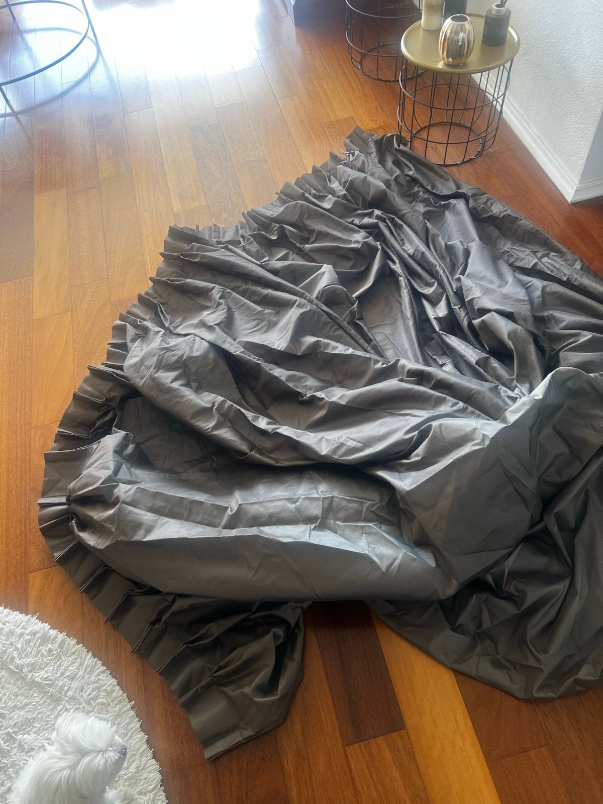 Gordijn 300 breed x 250 lang - Grijs kleur, Ophalen of Verzenden, Gebruikt, Grijs, 200 cm of meer