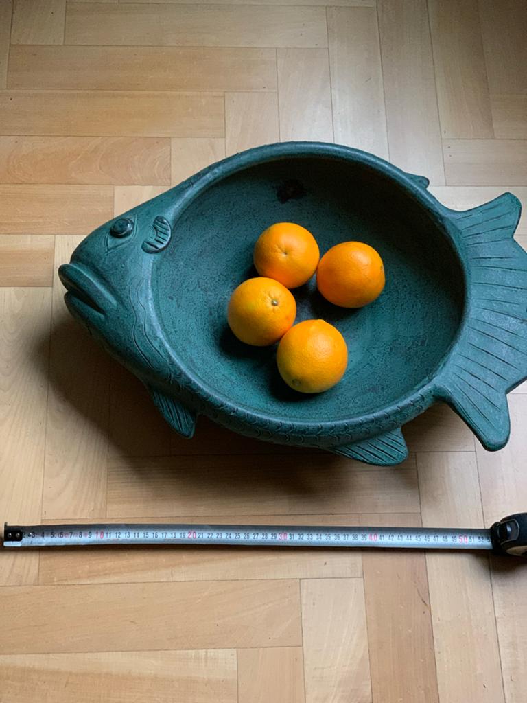 Decoratieve Visschaal - Groen Aardewerk, Gebruikt, Schaal, Ophalen of Verzenden, Overige vormen