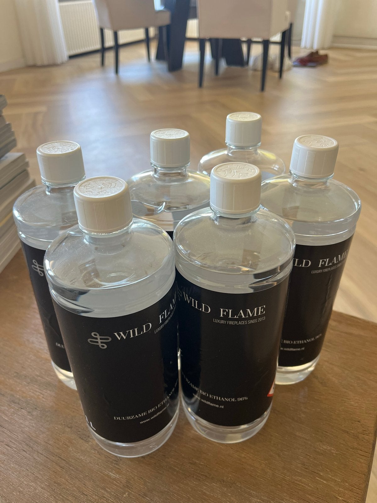 5x 1 Liter Flessen Hoogwaardig Bio-ethanol 96% Wild Flame, Ophalen of Verzenden, Nieuw, Overige soorten