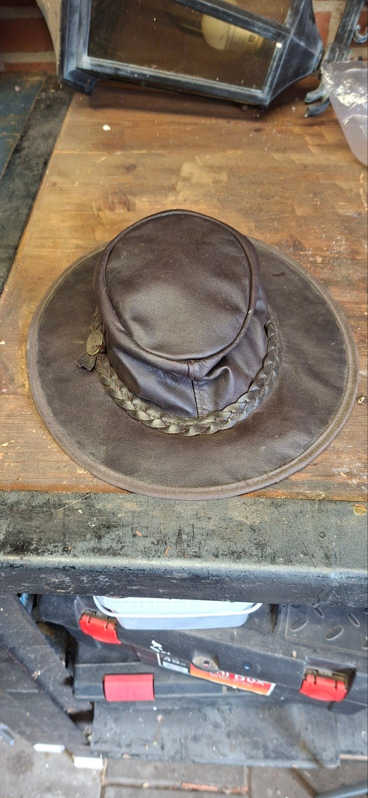 Aussie RUSH Leren Hoed - Bruin, Hoed, Aussie RUSH, Gedragen, One size fits all