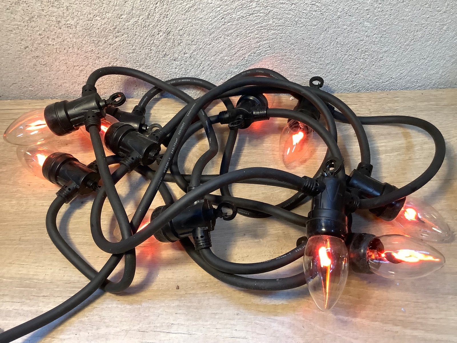 Buitenverlichting met vlammende lampjes feestverlichting, Ophalen of Verzenden