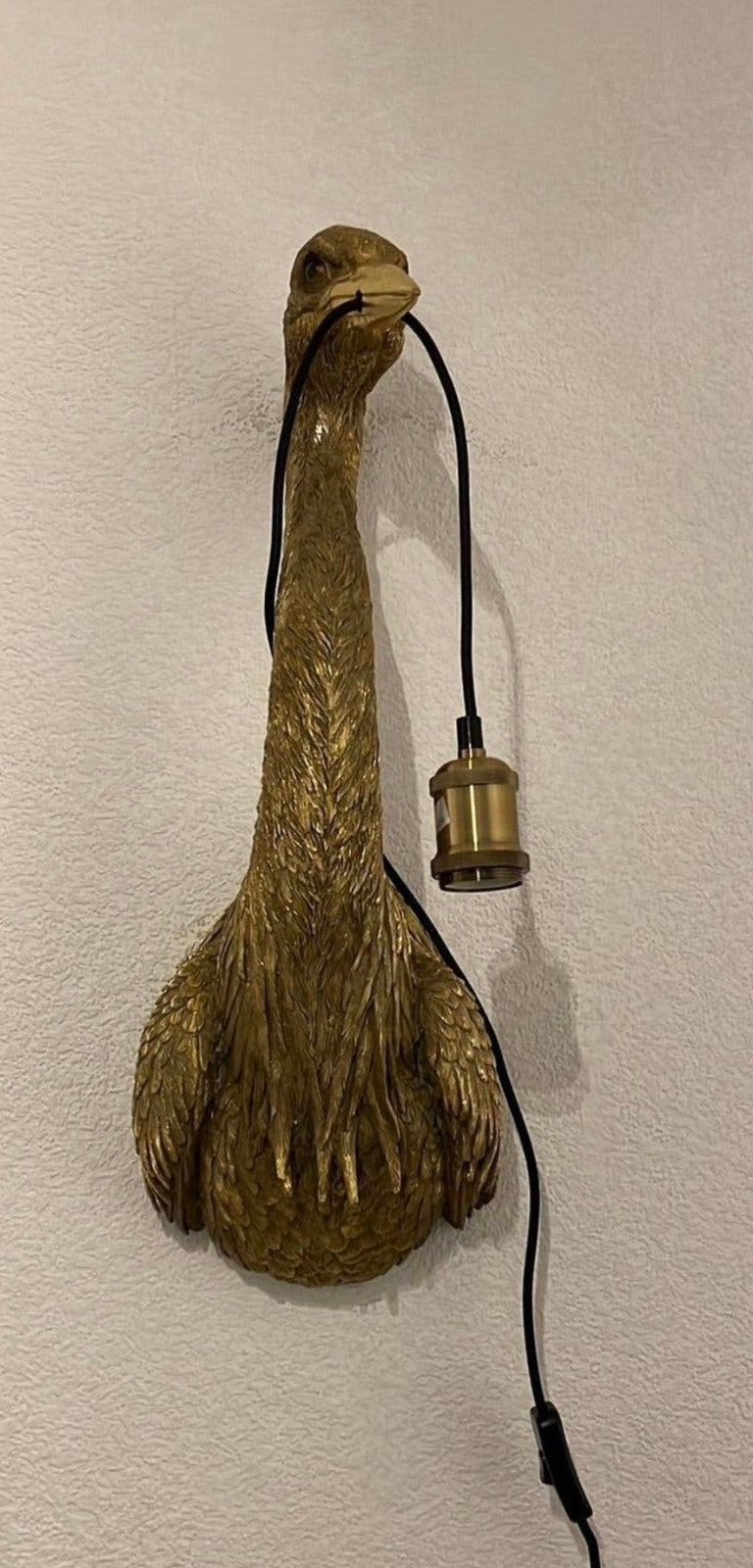 KARE Design Heron Gold Wandlamp – Luxe Gouden Eyecatcher, Kunststof, Met schakelaar, Zo goed als nieuw, Wandlamp