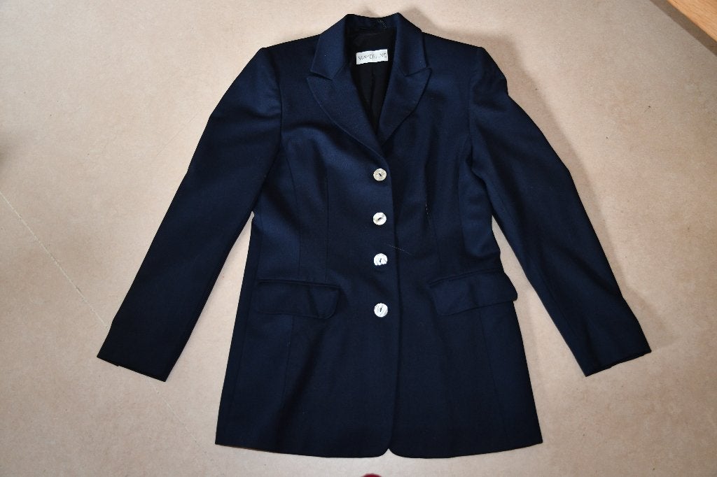 Lange donkerblauwe vest van Mayerline - maat 38, Maat 38/40 (M), Mayerline, Blauw, Ophalen of Verzenden