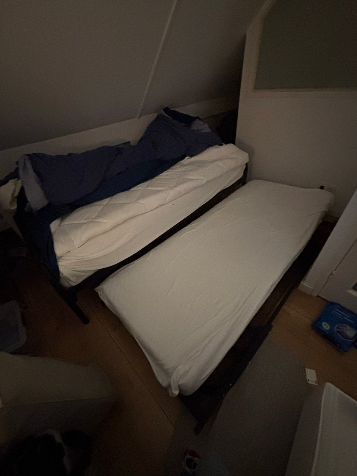 Zwart metalen bed, om te vormen tot tweepersoonsbed, Verstelbaar, Zwart, Tweepersoons, Ophalen of Verzenden