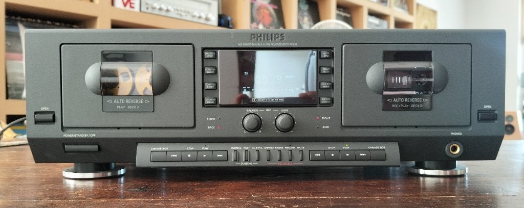 Philips FC931 dubbel cassettedeck, Ophalen, Dubbel, Philips, Tiptoetsen