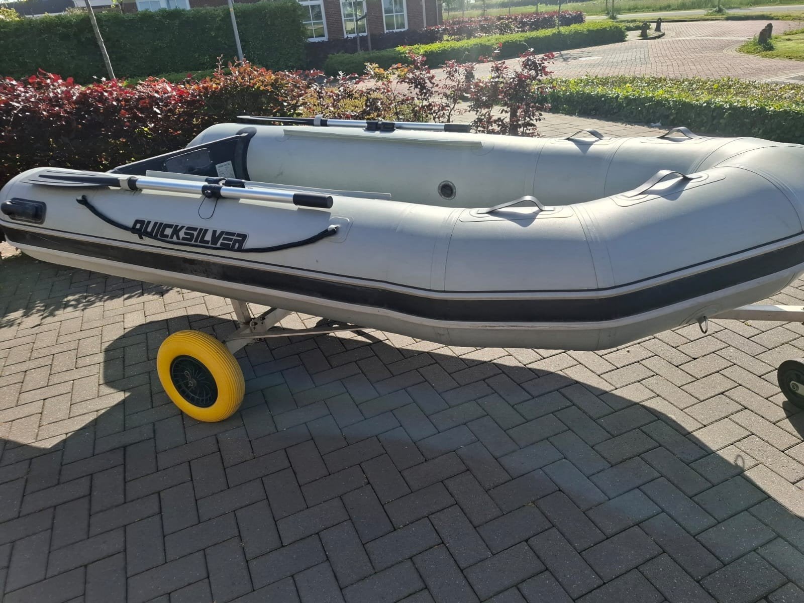 Quicksilver rubberboot met Mercury 6pk buitenboordmotor, Watersport en Boten, Rubberboten, Aluminium, Quicksilver, Gebruikt, Inclusief motor