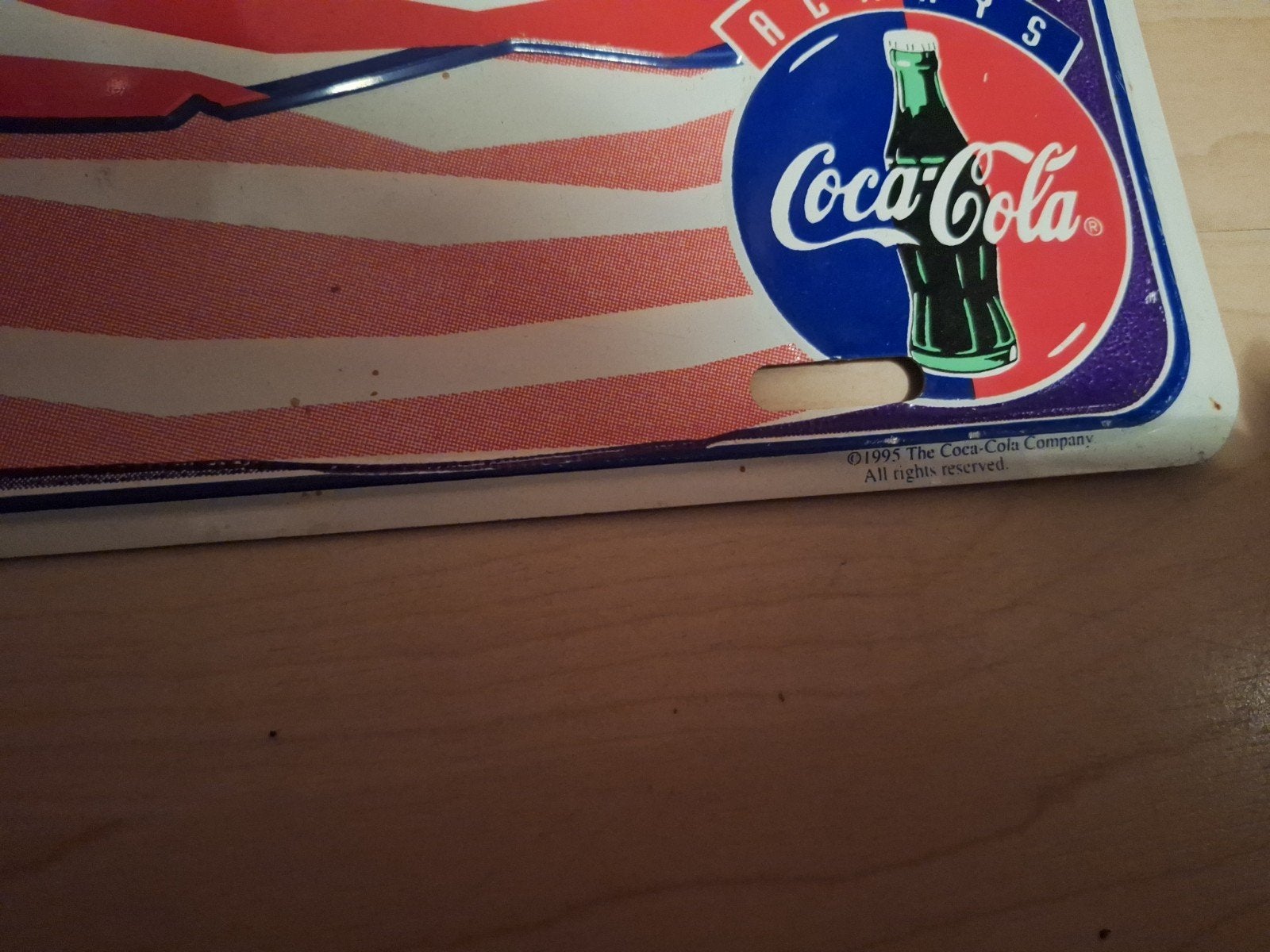 Vintage Coca-Cola Reclamebord - USA Vlag Design, Ophalen, Gebruikt, Reclamebord