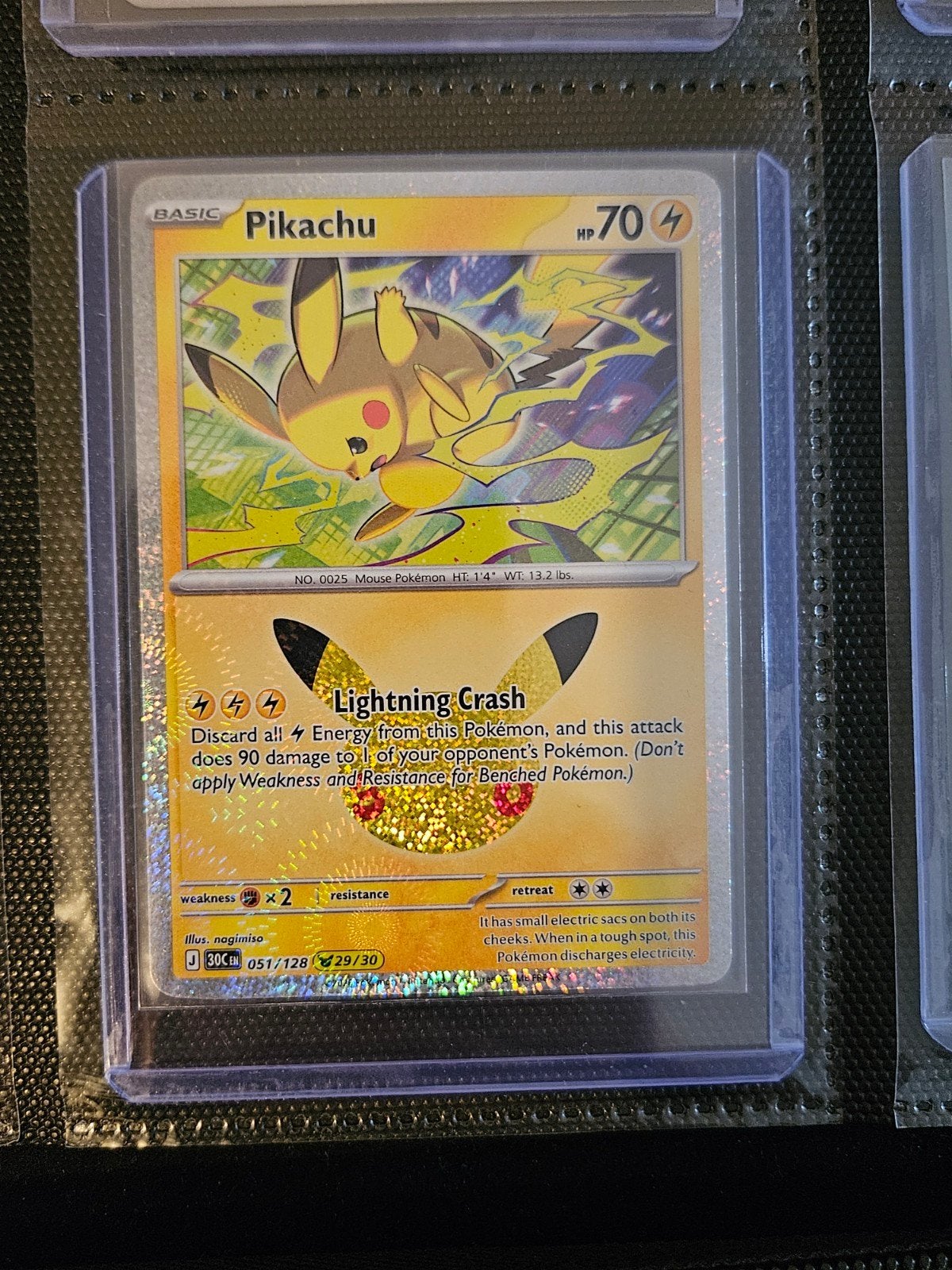 Pokemon Pikachu 051/128 Pikachu 29/30 30th Celebration, Hobby en Vrije tijd, Ophalen of Verzenden, Zo goed als nieuw, Losse kaart