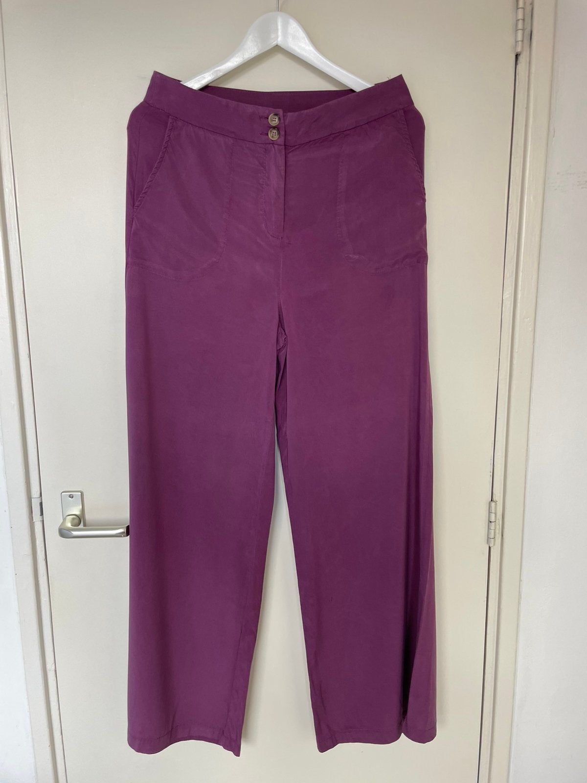 JC Sophie, paarse soepel vallende broek, Maat S/36, Kleding | Dames, Paars, Ophalen of Verzenden, Zo goed als nieuw, Maat 36 (S)