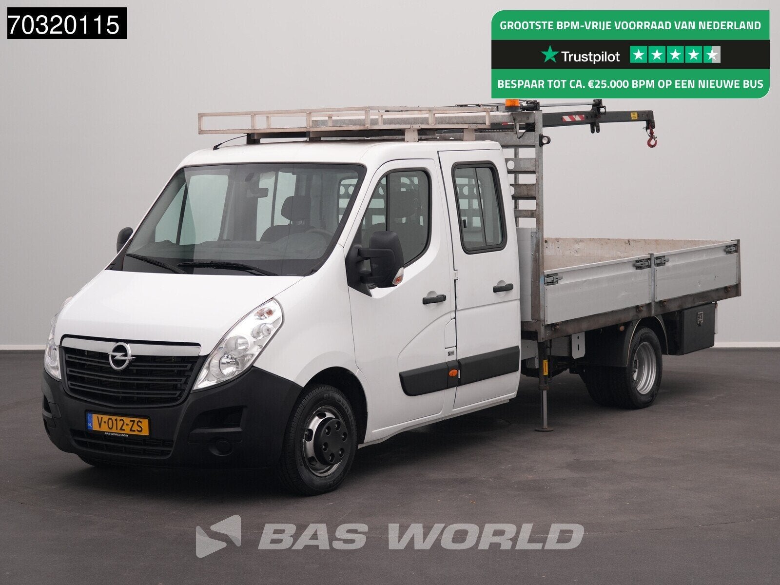 Opel Movano 145PK Kraanwagen HIAB T-CLX 018 B-2 Dubbel Cabin, Auto's, Stof, Gebruikt, Euro 6, Bedrijf