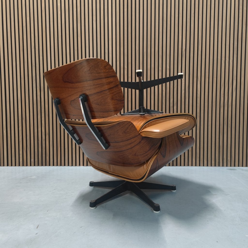 Vitra Eames lounge chair incl. ottoman - Cognac leder, Ophalen of Verzenden