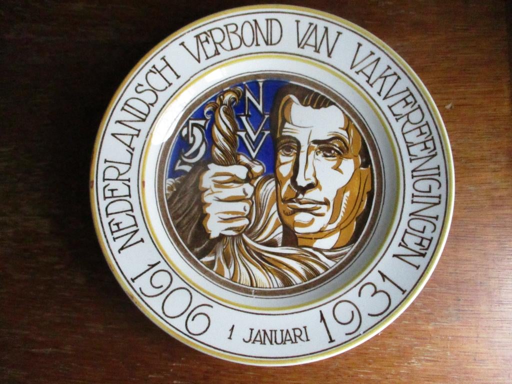 NVV wandbord Verbond van Vakvereenigingen 1931 Vakbond FNV, Antiek en Kunst, Ophalen of Verzenden