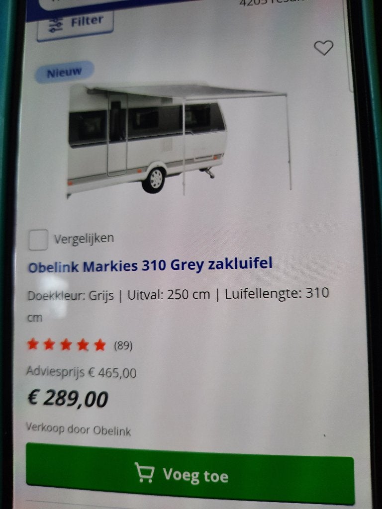 Fiamma Caravanstore XL 310 Royal Grey Zakluifel  NIEUW, Ophalen, Nieuw, Fiamma
