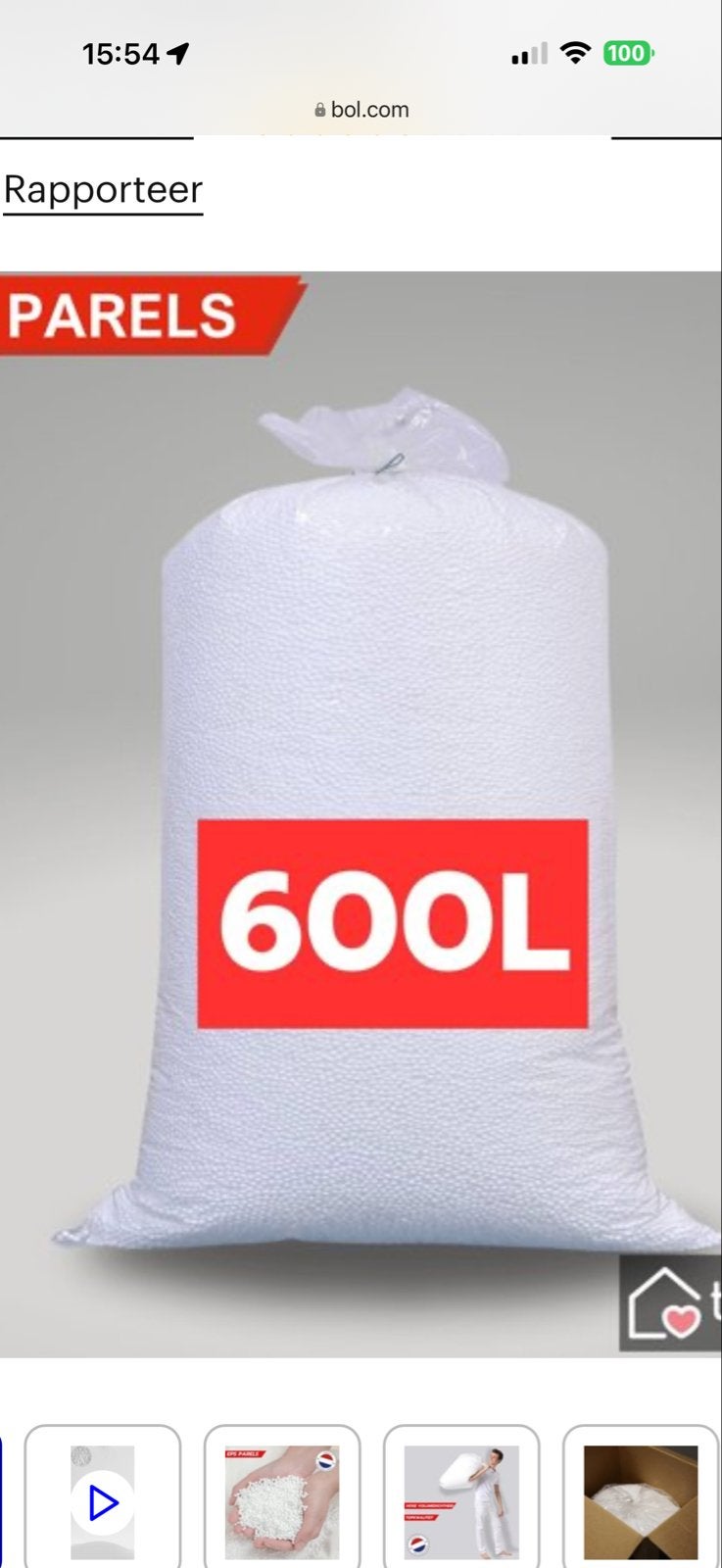 EPS Vulling 600 Liter voor zitzak - Premium Kwaliteit Nieuw, Ophalen of Verzenden, Nieuw
