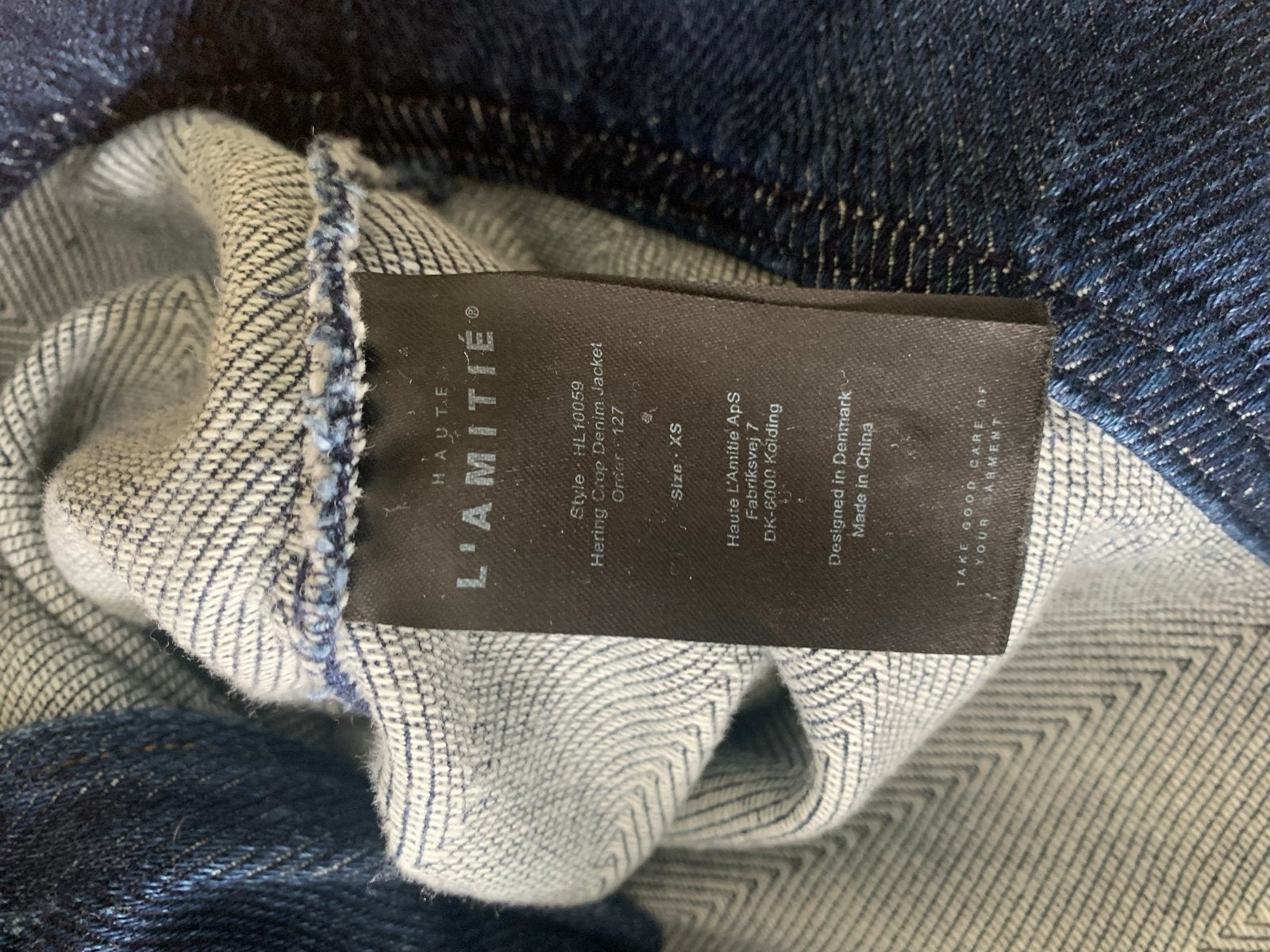 Haute L’ amité spijkerjasje - maat S, Ophalen of Verzenden, Zo goed als nieuw, Maat 36 (S), Blauw