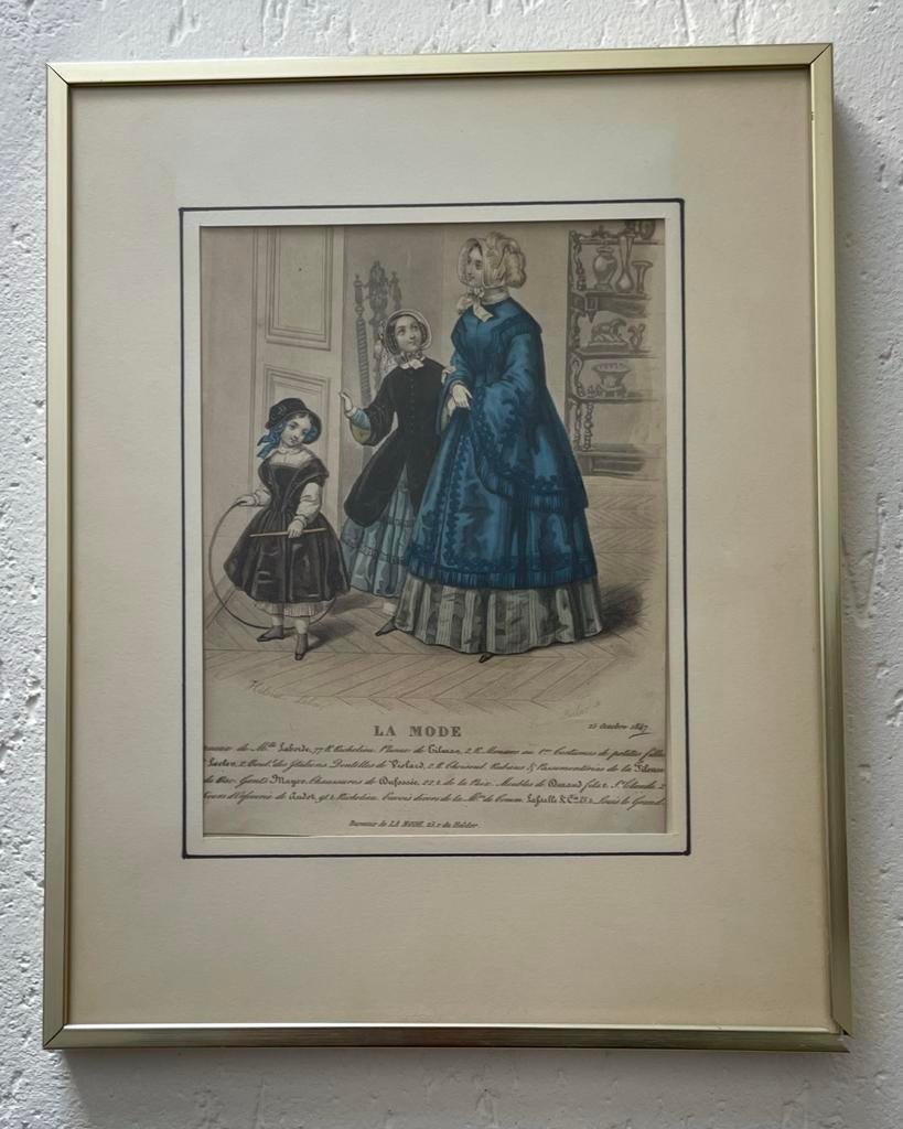 Antieke Modeprenten: La Mode & Journal des Dames & Des Modes, Antiek en Kunst, Ophalen, Handgekleurd, 1800 - 1899, Mode