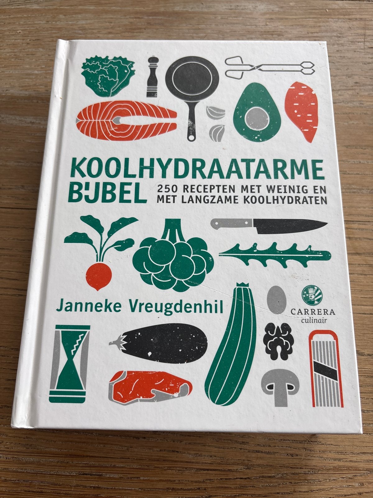 Koolhydraatarme Bijbel - Janneke Vreugdenhil, Boeken, Kookboeken, Hoofdgerechten, Ophalen of Verzenden, Zo goed als nieuw, Gezond koken