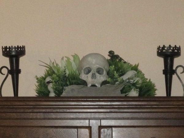 Skull & Crossbones, handgemaakte Schedel mens, LARP & toneel, Ophalen of Verzenden, Object, Handgemaakt
