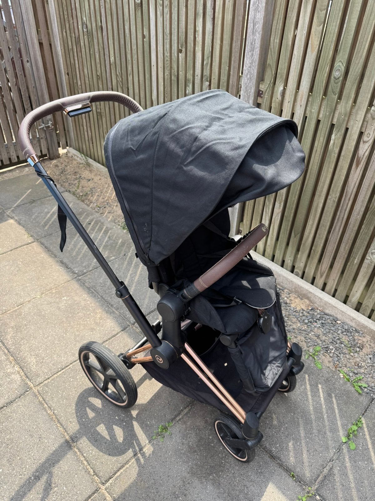Cybex Priam Zwart-Rose Goud Complete Kinderwagen 3-in-1 |, Ophalen, Zo goed als nieuw
