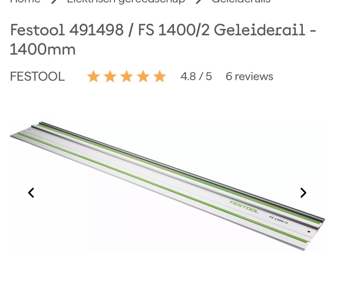 Festool 491498 / FS 1400/2 Geleiderail - 1400mm, Ophalen, Nieuw, Overige typen, Festool