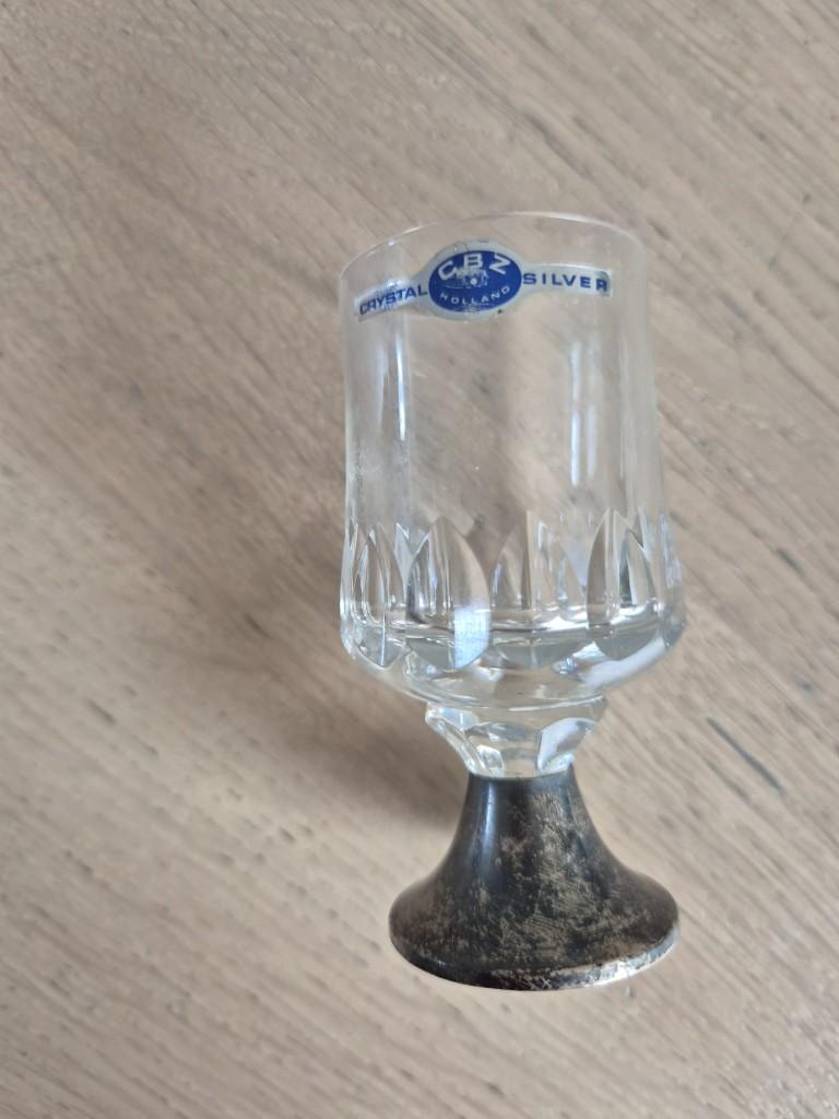 Zilveren antiek glaasje CBZ Holland vintage, Antiek en Kunst, Ophalen of Verzenden
