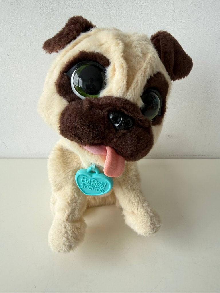 Hond J.J. Jumpin' Pug / FurReal Friends / Hasbro, Kinderen en Baby's, Zo goed als nieuw, Middelgroot (20 tot 80 cm), Beige, Interactief